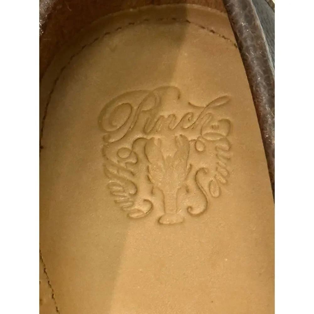 Cole Haan Dark Brown Pebbled Leather Buckle Loafers